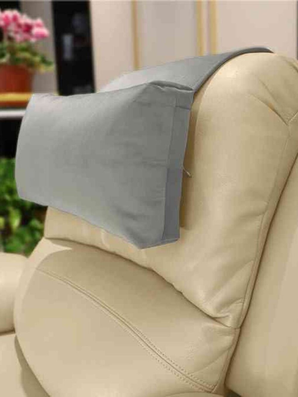 AmazeCov Headrest Pillow with Pearl Cotton Filling - Non-Slip Headrest Gray N537